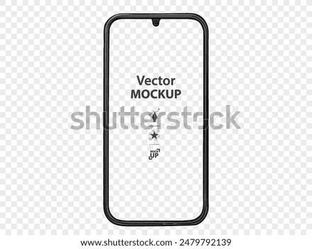 Mobile Phone Screen Vector Drawing Illustration with Transparent Background. Hand-drawn smartphone mockup.