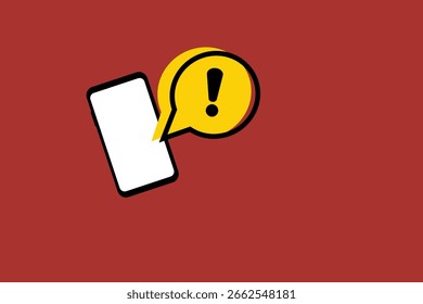 Pantalla del teléfono móvil con una advertencia