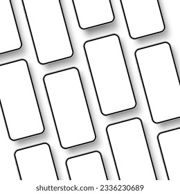 Mobile Phone Screens for App Design, Isolated on White Background. Vector Illustration