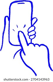 Handy-Scroll-Symbol Kreide Kreide Zeichnung Doodle Vektor