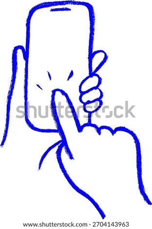 Mobile Phone Scroll Icon Crayon Chalk Drawing Doodle Vector