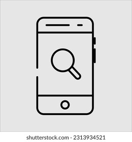 teléfono móvil con una imagen vectorial de icono de búsqueda