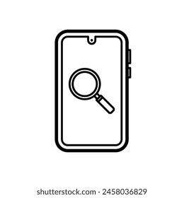 mobile phone, search - vector icon	