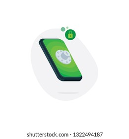 Mobile phone. Mobile phone security concept. Smartphone vector illustration.
