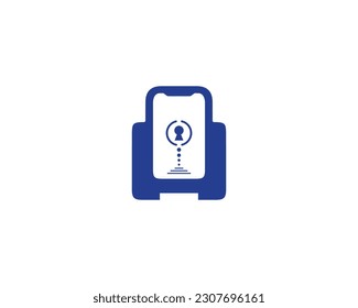 Mobile Phone Security Symbol Illustration Vector Graphics. Phone Screen Lock Logo Design Icon.