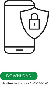 Icono de vector de seguridad de teléfono móvil