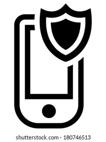 Mobile phone security vector icon