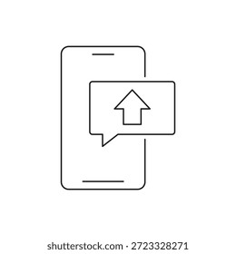 Teléfono móvil que envía el archivo al Vector del esquema del servidor