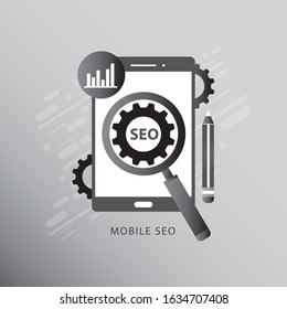 Mobile Phone SEO optimization concept