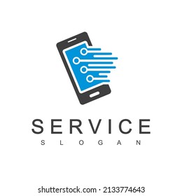 Mobile Phone Service Logo Design Template