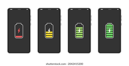 Teléfono móvil: ajustado con niveles de batería Iconos