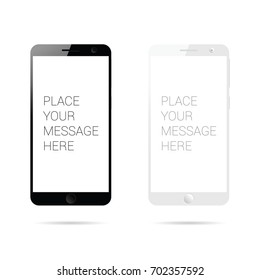 espacio de configuración de teléfonos móviles para la ilustración de mensajes en blanco