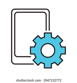 mobile phone setting icon isolated