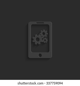 Mobile phone settings - vector icon