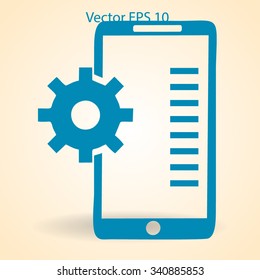 Mobile Phone Settings vector icon