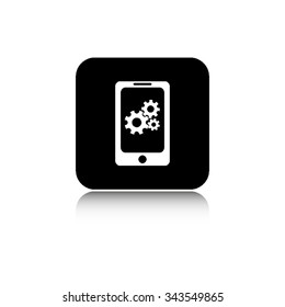 Mobile phone settings - vector icon  with shadow