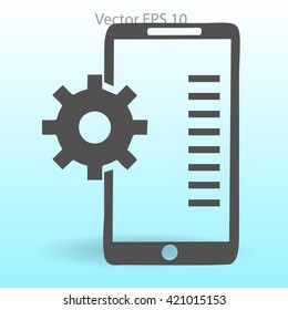 Mobile Phone Settings vector icon
