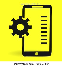 Mobile Phone Settings vector icon