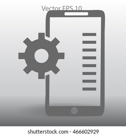 Mobile Phone Settings vector icon