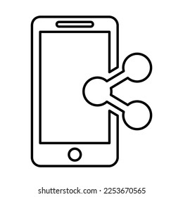 Mobile Phone Share Icon In Line Style
