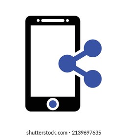 Mobile Phone Share Icon .Phone y colección de símbolos de teléfono móvil. Simple ilustración vectorial plana para el diseño de su sitio web, logotipo, aplicación, interfaz de usuario.