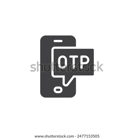 Mobile phone showing a one time password vector icon. filled flat sign for mobile concept and web design. One Time Password glyph icon. Symbol, logo illustration. Vector graphics