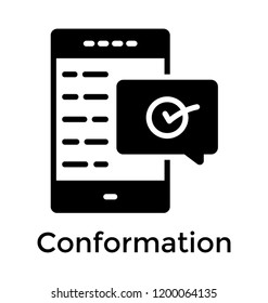 
A mobile phone showing sent message visual 
