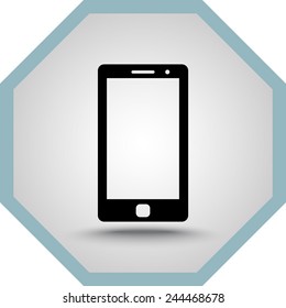 Mobile phone sign icon, vector illustration. Flat design style