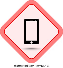 Mobile phone sign icon, vector illustration. Flat design style