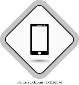 Mobile phone sign icon, vector illustration. Flat design style