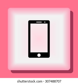 Mobile phone sign icon, vector illustration. Flat design style