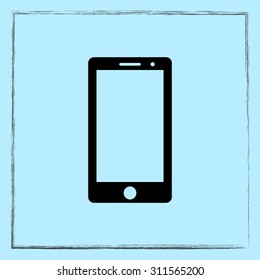 Mobile phone sign icon, vector illustration. Flat design style