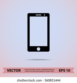 Mobile phone sign icon, vector illustration. Flat design style
