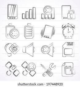 Mobile Phone sign icons - vector icon set
