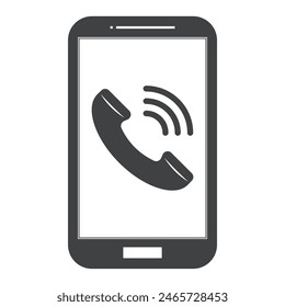 Mobile Phone. Sign.  Vector illustration on a transparent background. Premium quality symmbols. Thin line vector icons for concept and graphic design.
