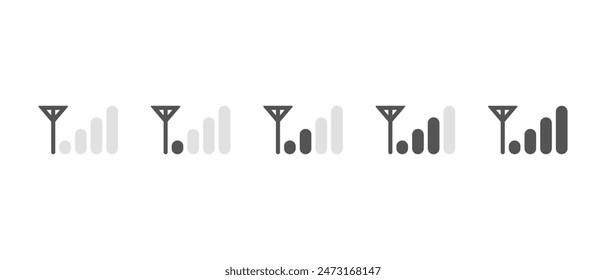 Mobile phone signal level icon. Gsm network concept