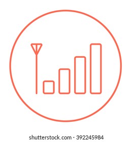 Mobile phone signal sign line icon.