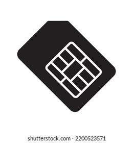 Mobiltelefonsickerkartensymbol | Schwarzer Vektorgrafik |