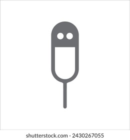 mobile phone sim ejector opening needle icon vector design