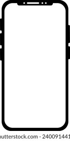 Mobile phone simple flat black and white icon.