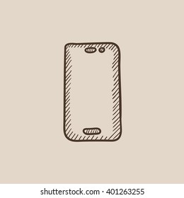 Mobile phone sketch icon.