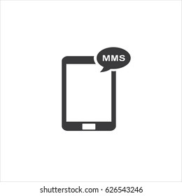Mobile phone, smart phone icon with mms sign