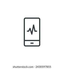 Mobile phone smartphone app website online medical icon, vector illustration