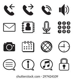mobile phone & smartphone application icons set
