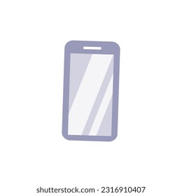 Mobile phone or smartphone with blank touch screen icon flat vector illustration isolated on white background. Mobile communication device or modern phone.