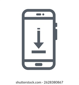 Telefone celular e smartphone com ícone de download vetor ilustração