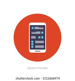 Mobile phone smartphone icon illustration.