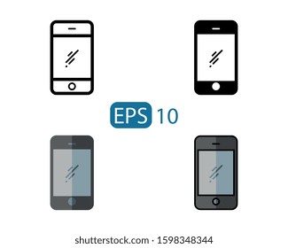 Mobile phone smartphone icon illustration on white background. EPS 10