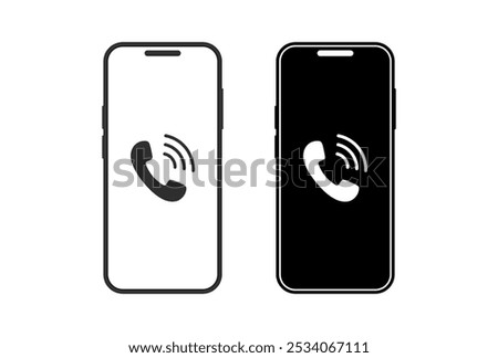 Mobile Phone and Smartphone Icon Set for Web Design and Mobile Concepts. Vector Illustrations