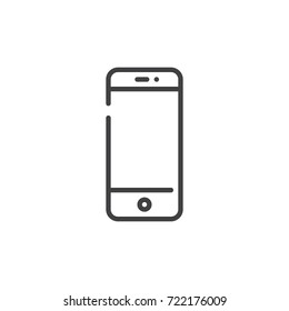 Mobile Phone Or Smartphone Line Icon, Outline Vector Sign, Linear Style Pictogram Isolated On White. Symbol, Logo Illustration. Editable Stroke